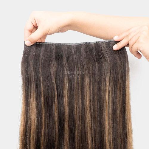 Ash Brown Balayage | Seamless | 1 Piece Clip-In Hair Volumizer