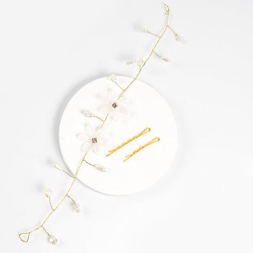 Pristine White Flower Hair Vine | Hair Tiara