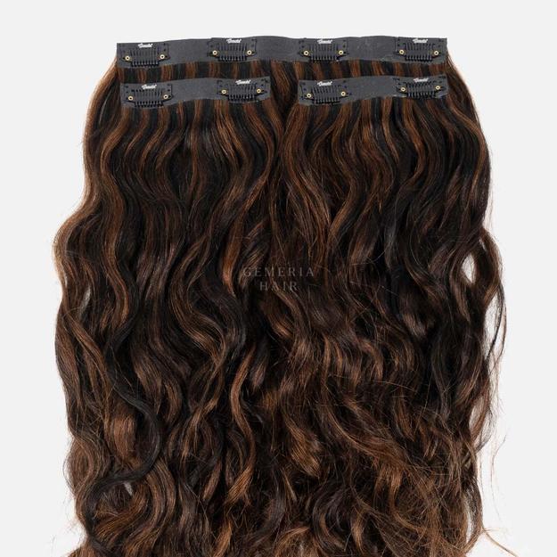 Dark Brown Balayage | Seamless | 3 Piece Set Clip-In Hair Volumizer