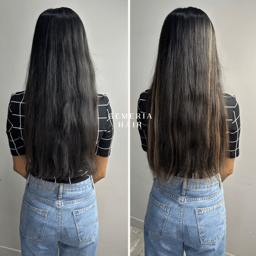 Light Ash Brown Balayage | Seamless | 3 Piece Set Clip-In Hair Volumizer