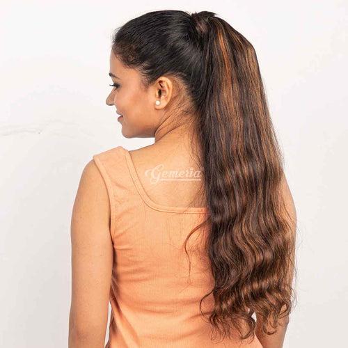 Caramel Brown Balayage | Ponytail Extension