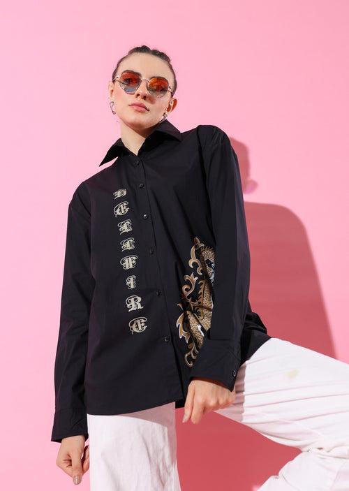 Snake Printed Shirt in Black