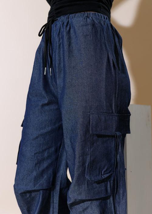 Utility Pockets Denim Joggers