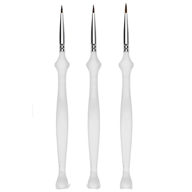 Worison Detail Linear Paintbrush Set of 3 with Transparent Handle