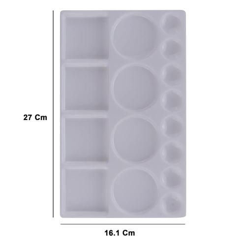 Kabeer Art 16 Well Rectangle Plastic Painting Palette -