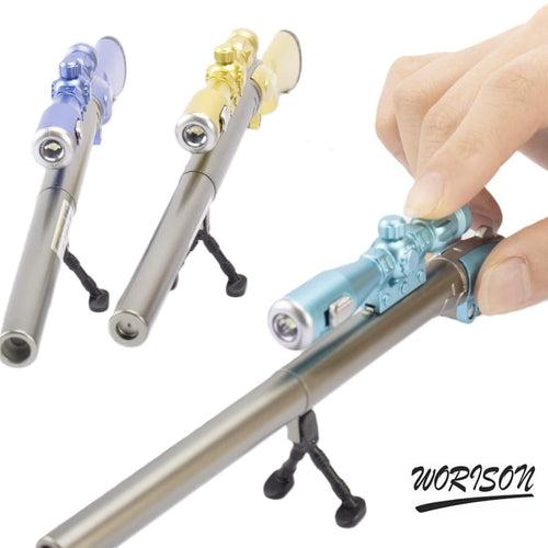 Worison Fancy Gun Shape Gel Pen Set with Luminous Led Light Scope set of 5