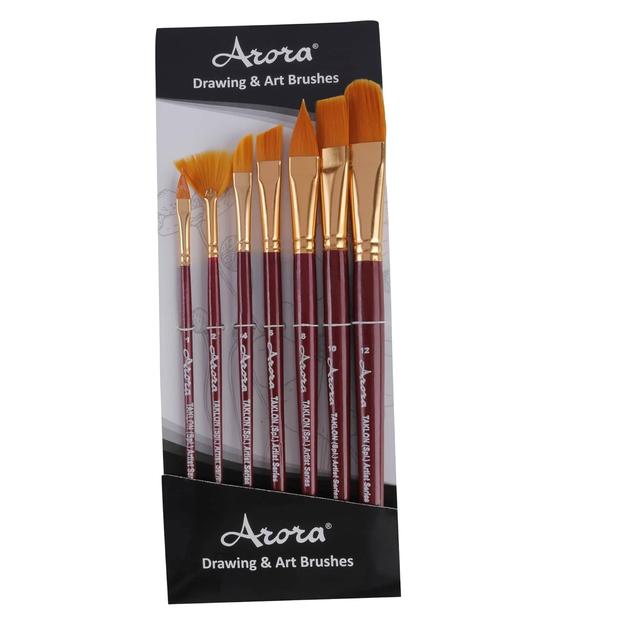 Arora Synthetic Hair Mix Paintbrush Set of 7 pcs for Watercolor and Acrylic Painting