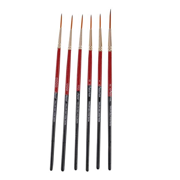 Kabeer Art Synthetic Detail and Script Liner Paintbrush Set of 6