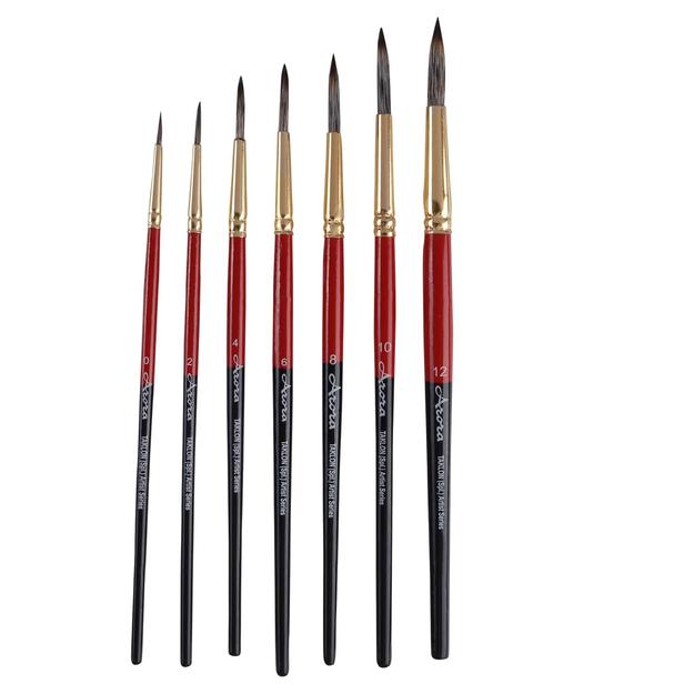 Arora Triple Color Artistic Round Synthetic Paint Brush Set of 7 Pieces