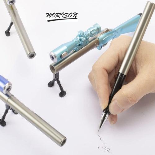 Worison Fancy Gun Shape Gel Pen Set with Luminous Led Light Scope set of 5