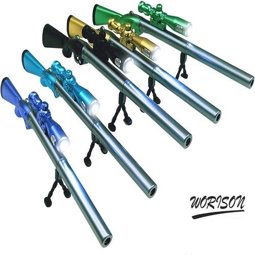 Worison Fancy Gun Shape Gel Pen Set with Luminous Led Light Scope set of 5