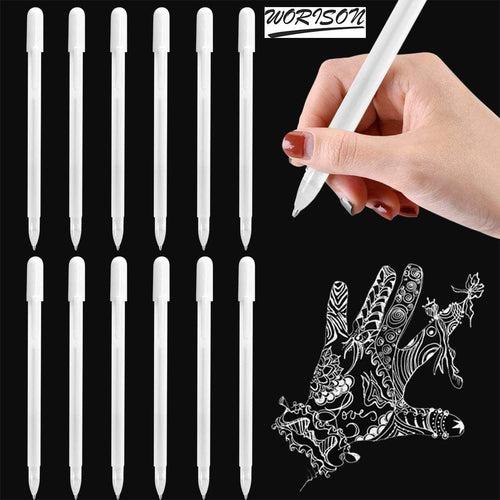 Worison White Gel Pen Set, 0.6mm,Archival Ink Fine Point Tip Sketching Gel Pens set of 12