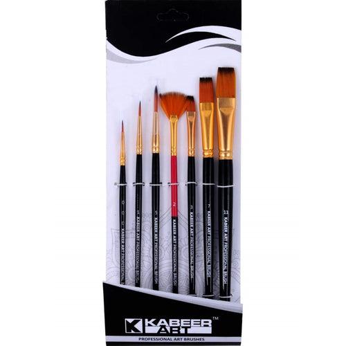 Kabeer Art Synthetic Hair Mix Brush Set of 7