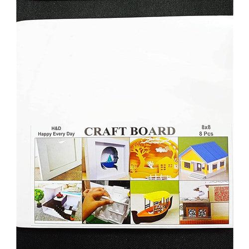 Worison 3 mm Thick 8pc Pack Craft Foam Board Set White, 8 x 8 Inches