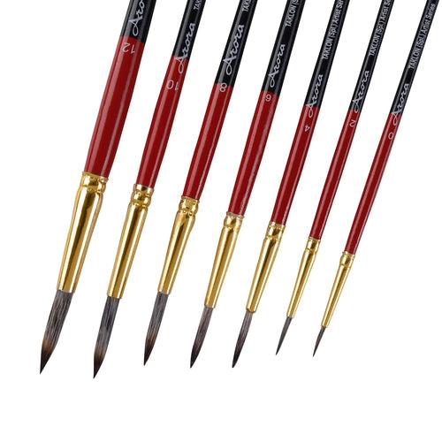 Arora Triple Color Artistic Round Synthetic Paint Brush Set of 7 Pieces