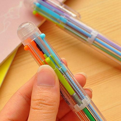 Kabeer Art 8 In 1 Ball Point Pen, 0.7mm Color With Transparent Body