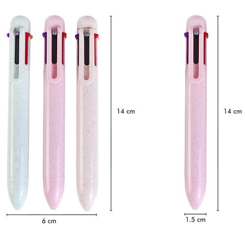 Worison 6 in 1, 0.7 Multicolor Ball Point Retractable Pen Set of 3pc