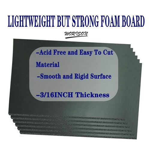 Worison Black A4 Size Set of 6 Craft Foam Board Set 3 mm