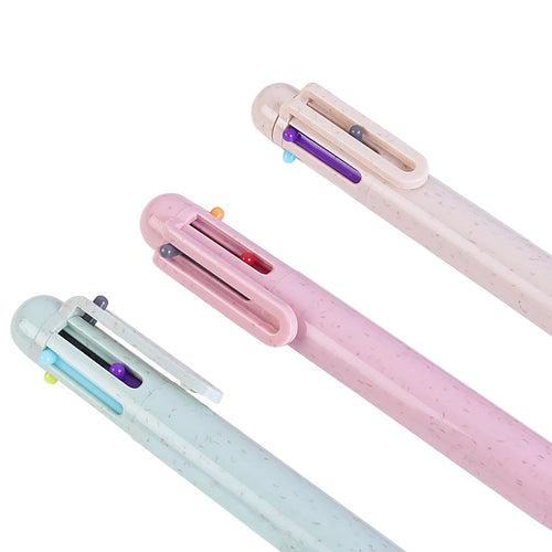 Worison 6 in 1, 0.7 Multicolor Ball Point Retractable Pen Set of 3pc