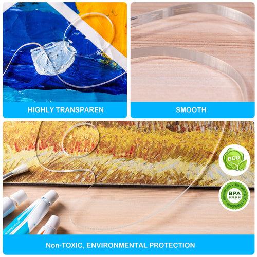 Worison Clear Transparent Acrylic Rectangle Shape Painting Palette with Thumb Hole for Acrylic or Oil Painting