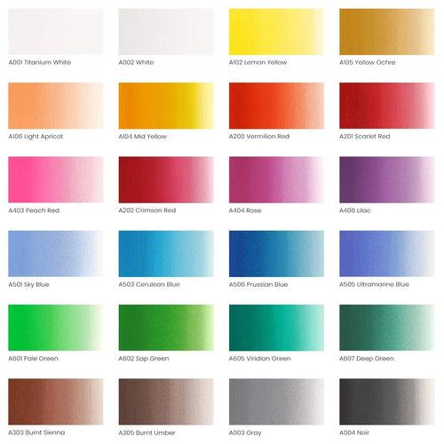 ARTEZA Premium Gouache Colour Paint Set -12ml Tubes