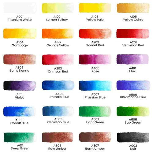 ARTEZA Premium Watercolour Paint Set of Colours Tubes of 12ml