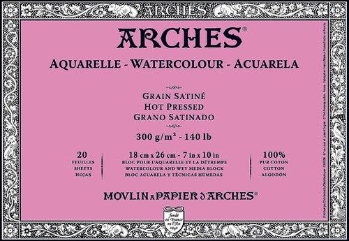 Arches Watercolour Paper  100% Cotton,Satin Grain,Hot Pressed 300 GSM,20SHT