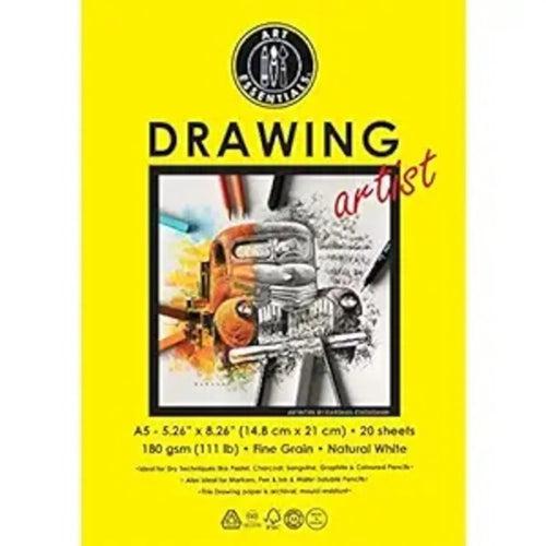 Art Essentials Artist Drawing Paper Natural White Fine Grain 180GSM - (Loose)