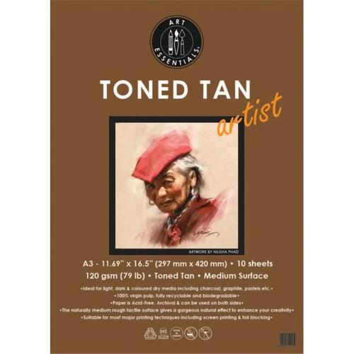 Art Essentials Toned Tan Artist Sketching Paper Medium Surface ,120 GSM - (Loose)