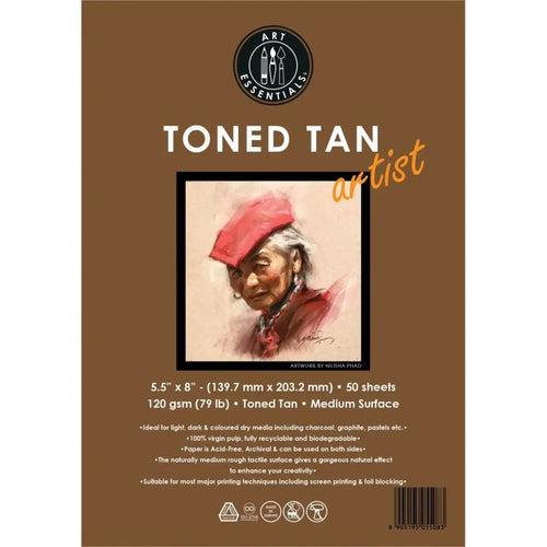 Art Essentials Toned Tan Artist Sketching Paper Medium Surface ,120 GSM- Spiral Pad
