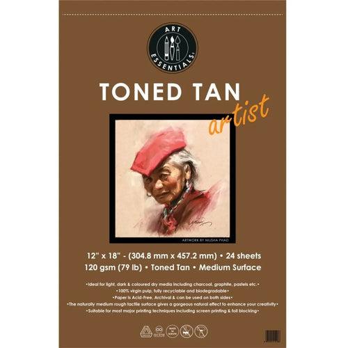 Art Essentials Toned Tan Artist Sketching Paper Medium Surface ,120 GSM- Spiral Pad