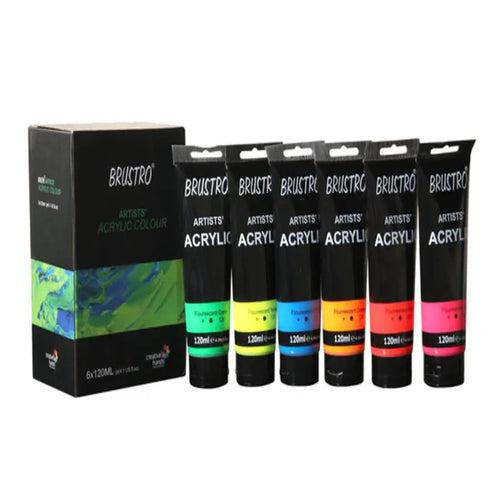 Brustro Artists Acrylic Fluorescent Shades 6 x 120ml