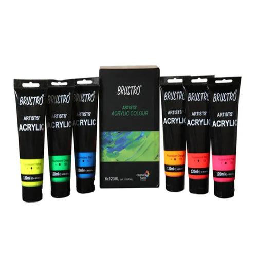 Brustro Artists Acrylic Fluorescent Shades 6 x 120ml