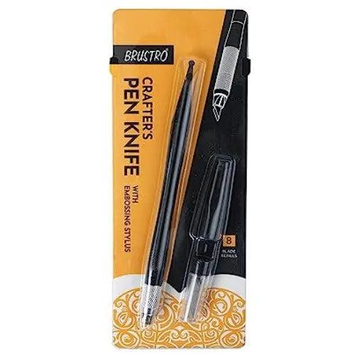 Brustro Crafter Pen Knife with Embossing Stylus 8 Blade refills included