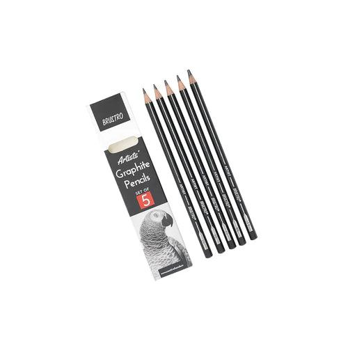 Brustro Graphite Pencil set of 5 (2B, 4B, 6B, 8B, 10B)