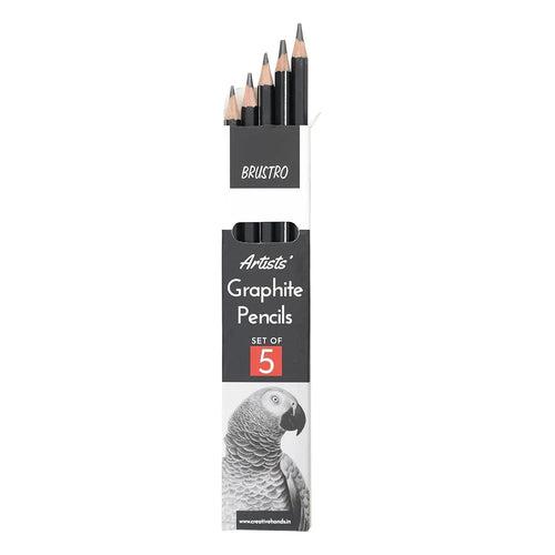Brustro Graphite Pencil set of 5 (2B, 4B, 6B, 8B, 10B)