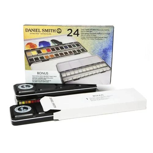 Daniel Smith 24 Color Hand Poured Watercolor Half Pan Set in a Metal Box (285650113)