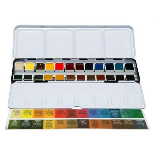 Daniel Smith 24 Color Hand Poured Watercolor Half Pan Set in a Metal Box (285650113)