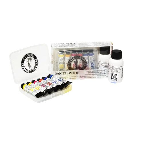 Daniel Smith Watercolor, Essential Mixing Set with 5ml Essential Colors, 1oz Watercolor Ground, Mixing Guide and Plastic Travel case