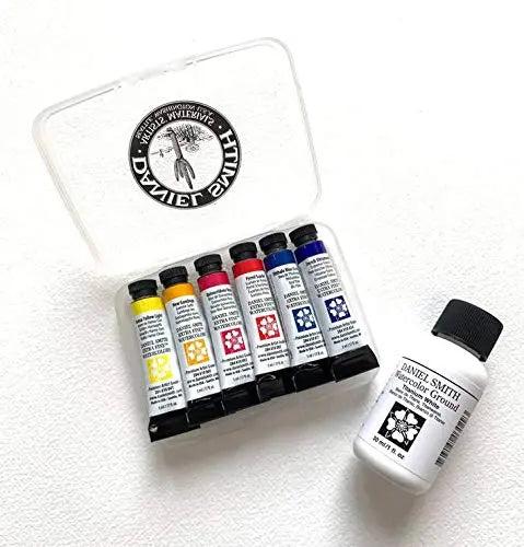 Daniel Smith Watercolor, Essential Mixing Set with 5ml Essential Colors, 1oz Watercolor Ground, Mixing Guide and Plastic Travel case