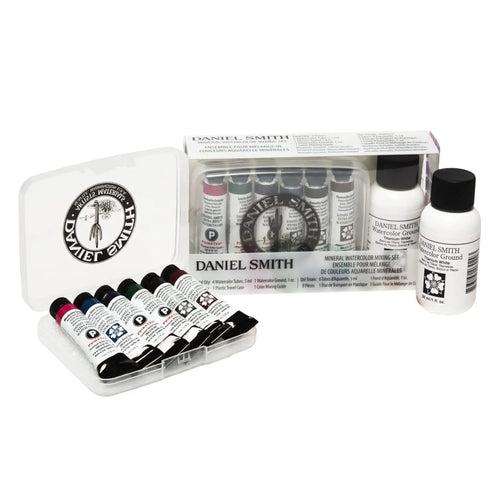 Daniel Smith Watercolor, Mineral Mixing Set with 5ml Primatek Colors, 1oz Watercolor Ground, Mixing Guide and Plastic Travel case
