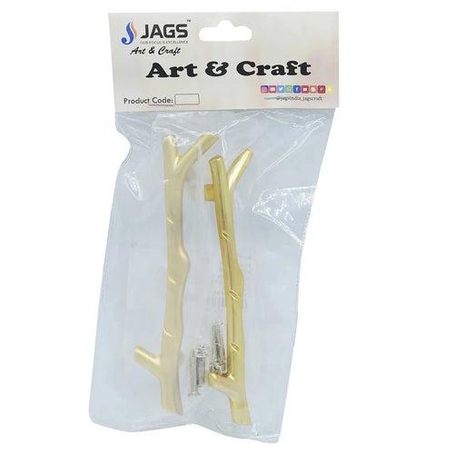 Jags Tree Branch Brass Metal Handle for Trays 96 MM Long - Matt Gold