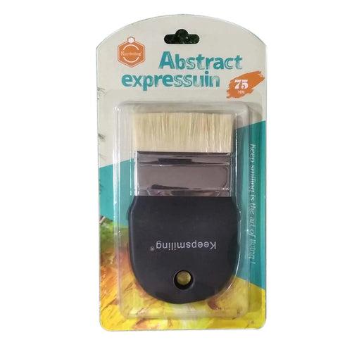 Keep Smiling Abstract Expressuin Brush - Flat Rectangular Shape - Nylon Hair with Ergonomic Handle