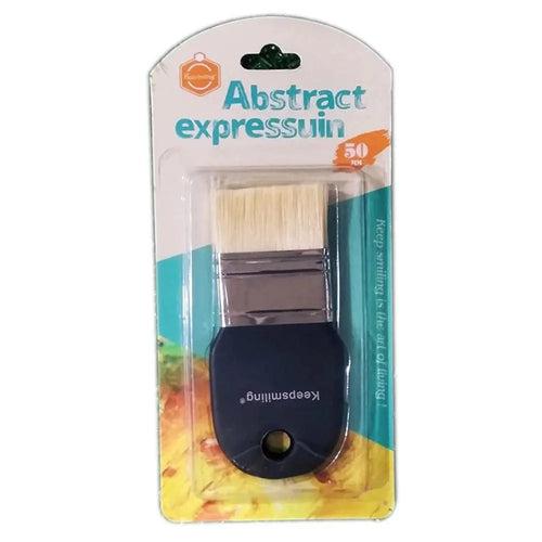 Keep Smiling Abstract Expressuin Brush - Flat Rectangular Shape - Nylon Hair with Ergonomic Handle