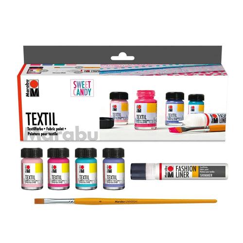 Marabu Textil Sweet Candy - Colour Trend - Set Of 4 x 15 ML