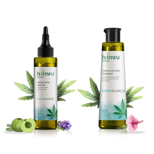 Hampa Hemp Amla Hair Oil 100ml + Hampa Hemp Lush Hair Shampoo 200ml