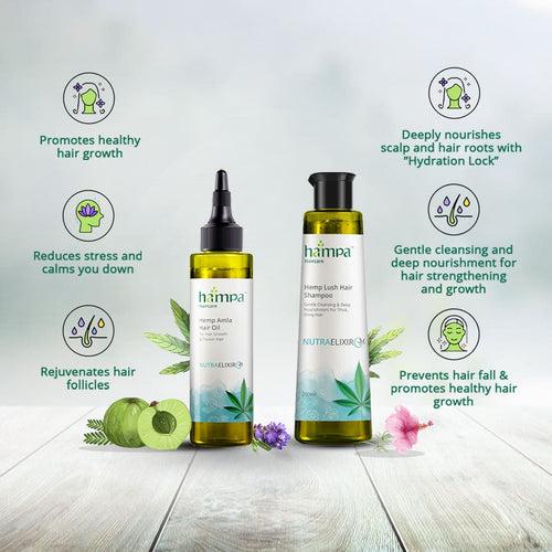 Hampa Hemp Amla Hair Oil 100ml + Hampa Hemp Lush Hair Shampoo 200ml