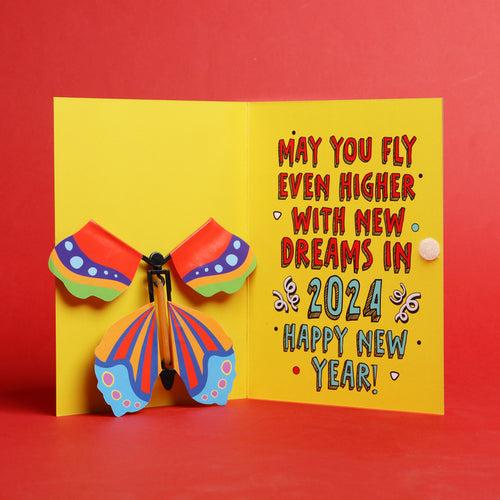New year  Butterfly Card