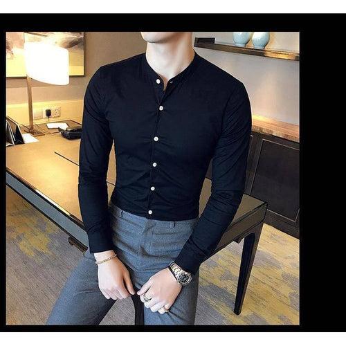 Black Solid Men's Shirt