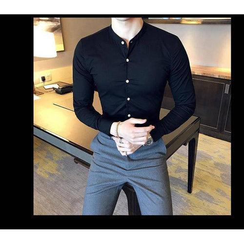 Black Solid Men's Shirt